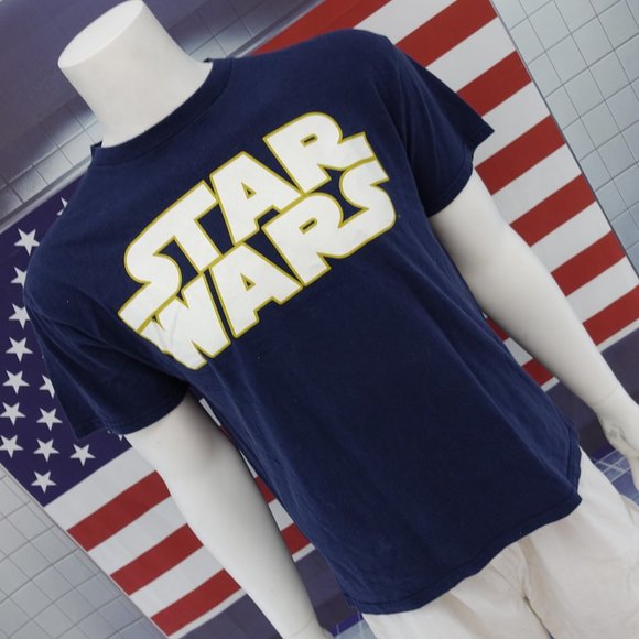 VINTAGE Star Wars T-Shirt Navy Blue Sz Large - Picture 4 of 5
